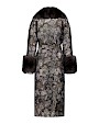  :? Cappotto jacquard con collo e polsi in zibellino