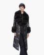  :? Cappotto jacquard con collo e polsi in zibellino