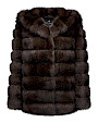  :? Cappotto in zibellino con cappuccio e balza staccabile