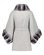  :? Cashmere cape with chinchilla collar and cuffs
