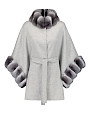  :? Cashmere cape with chinchilla collar and cuffs