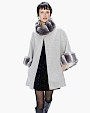  :? Cashmere cape with chinchilla collar and cuffs