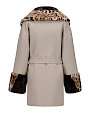  :? Short cashmere coat with ocelot printed mink