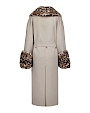  :? Cashmere coat with mink ocelot print