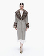  :? Cashmere coat with mink ocelot print
