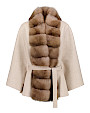  :? Reversible cashmere cape with sable