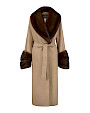  :? Cashmere long coat with mink