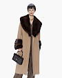  :? Cashmere long coat with mink