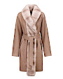  :? Reversible shearling coat with mink collar