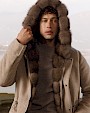  :? Parka in cashmere con zibellino e visone scolpito