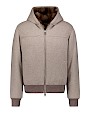  :? Cashmere jersey bomber jacket with sable
