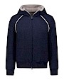  :? Hooded cashmere bomber jacket with plucked mink